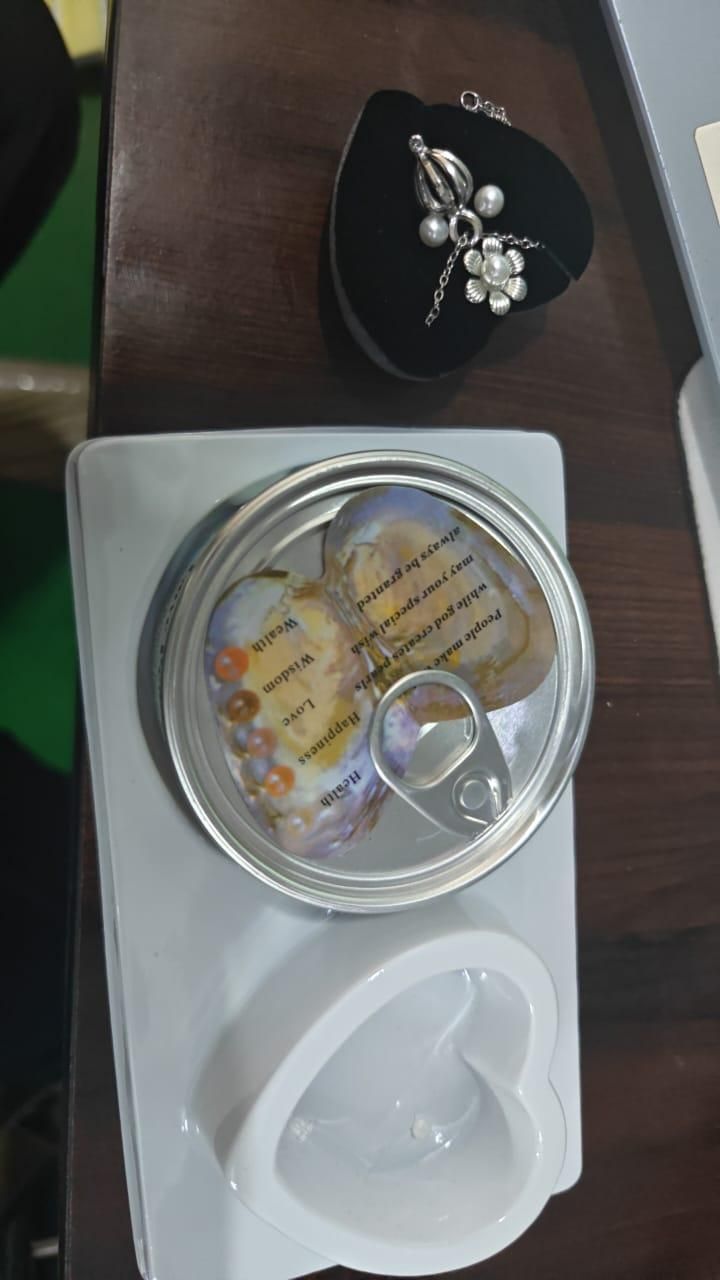 Valentine Special - Freshwater Shell Canned Oyster Ocean Love Real Pearl Necklace Set