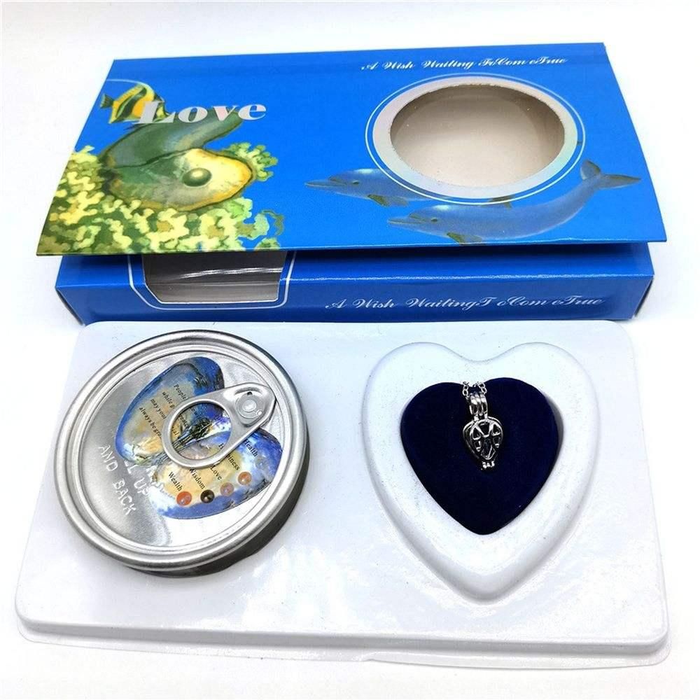 Valentine Special - Freshwater Shell Canned Oyster Ocean Love Real Pearl Necklace Set